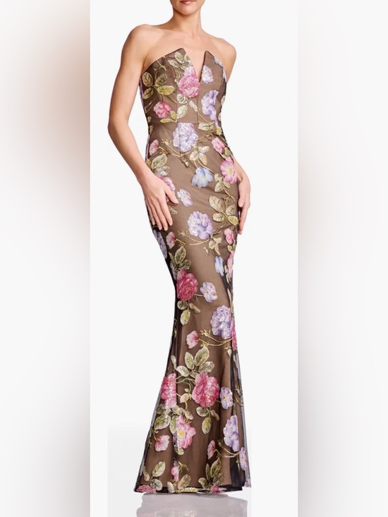 Dress the Population Dresses & Skirts - NEW Dress The Population Fernanda Embroidered sequin Floral Strapless Gown Sz XL